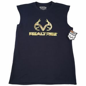 Realtree Sleeveless T-Shirt L Camo Logo NWT